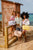 Retro Classic Vintage  Cooler-by Polar Box-nude  + cyan strap